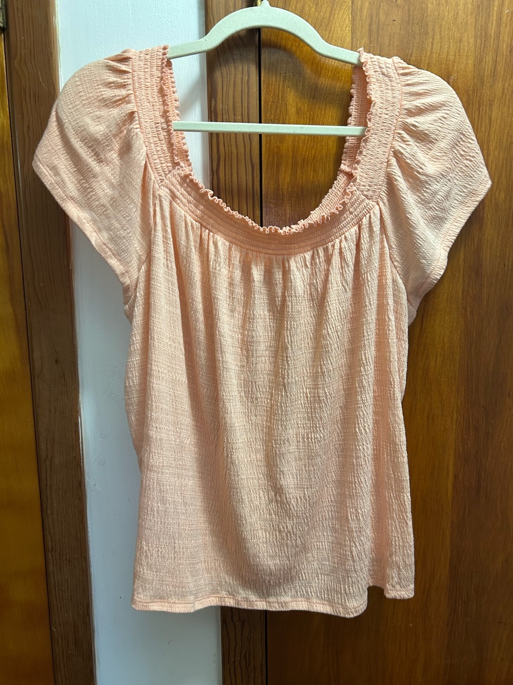 LC Lauren Conrad Peach Short Sleeve Scoop Neck Tunic Top